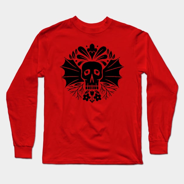 skull wings Long Sleeve T-Shirt by MatthewTaylorWilson